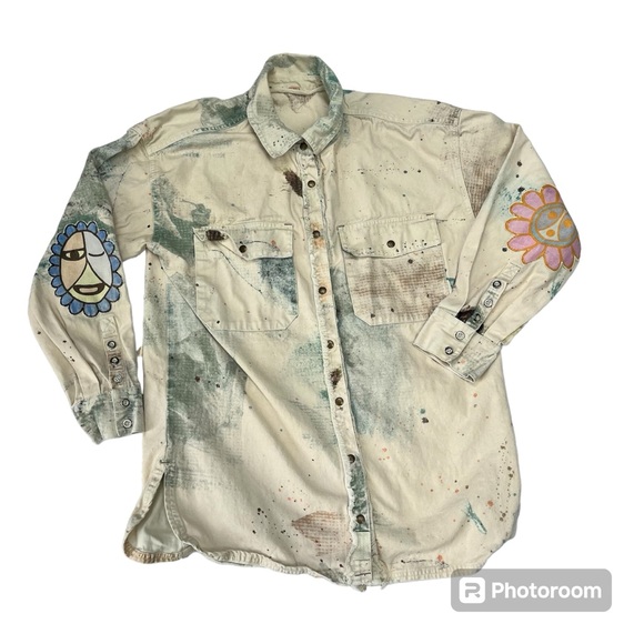 Free People Sunshine Fields Top Button Front XS Small - Picture 5 of 13